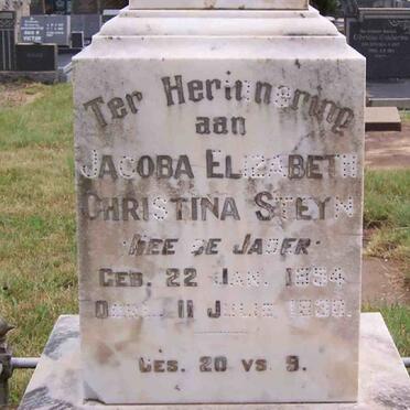 STEYN Jacoba Elizabeth Christina nee DE JAGER 1894-1930