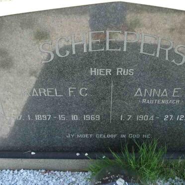 SCHEEPERS Karel F.C. 1897-1969 &amp; Anna E.S. RAUTENBACH 1904-1976