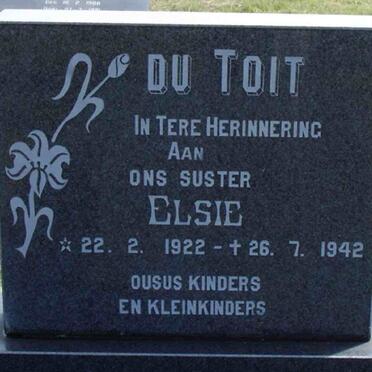 TOIT Elsie, du 1922-1942