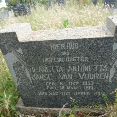 VUUREN Jeanetta Antonetta, Janse van 1953-1961
