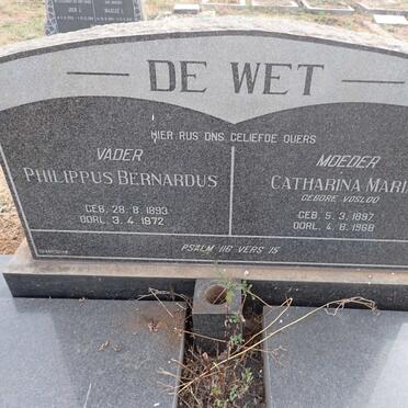 WET Philippus Bernardus 1893-1972 & Catharina Maria VOSLOO 1897-1968