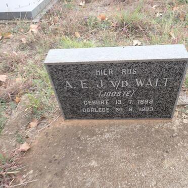 WALT A.E.J., v.d. nee JOOSTE 1893-1983