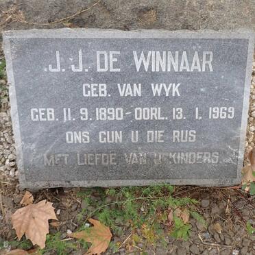 WINNAAR J.J., de nee VAN WYK 1890-1969