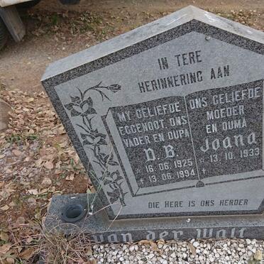 WALT D.B., van der 1925-1994 & Joana 1933-