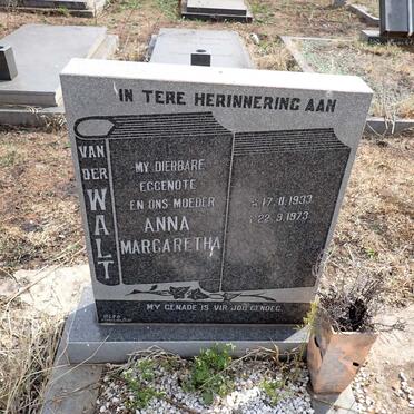 WALT Anna Margaretha, van der 1933-1973