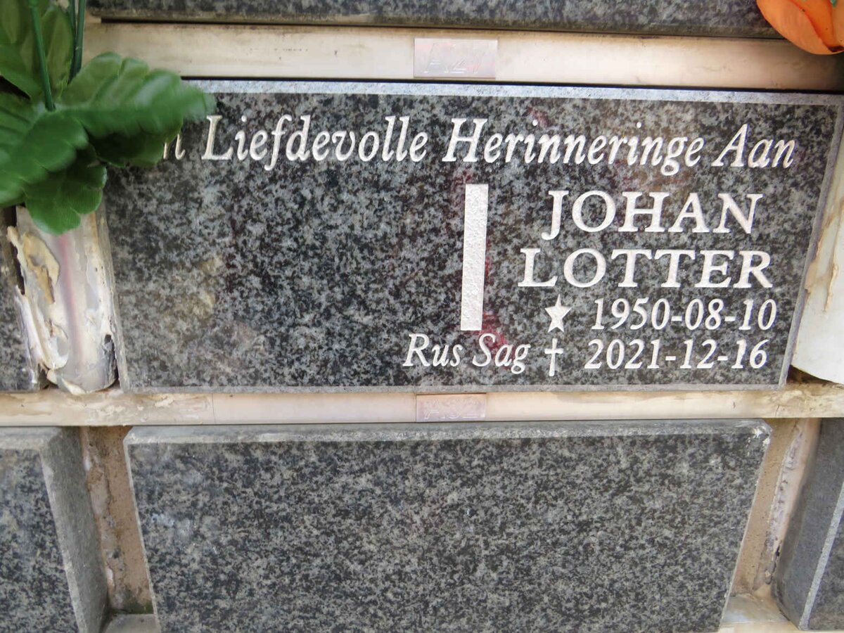 LOTTER Johan 1950-2021