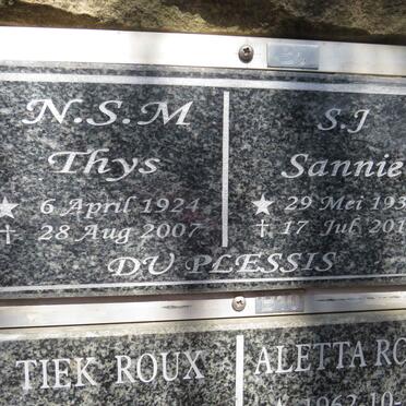 PLESSIS N.S.M., du 1924-2007 &amp; S.J. 1930-2019