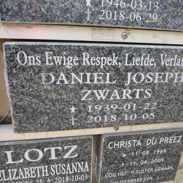 ZWARTS Daniel Joseph 1939-2018