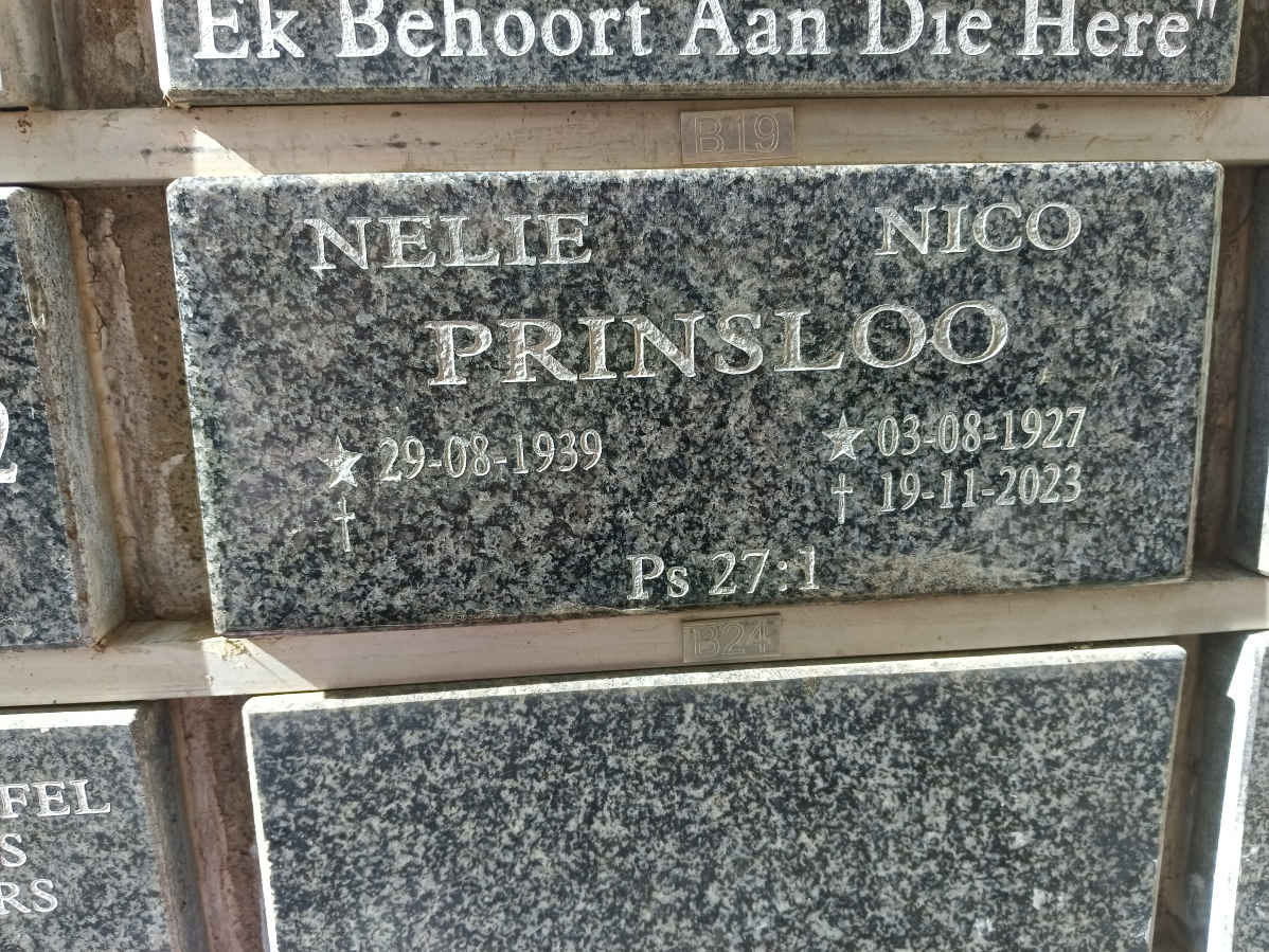 PRINSLOO Nico 1927-2023 & Nelie 1939-
