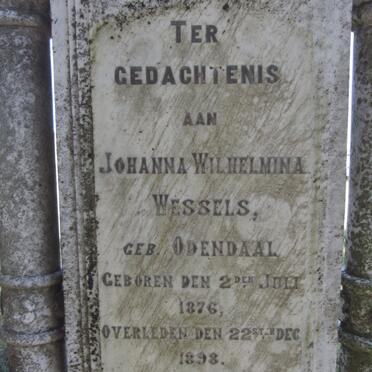 WESSELS Johanna Wilhelmina nee ODENDAAL 1876-1898 _2