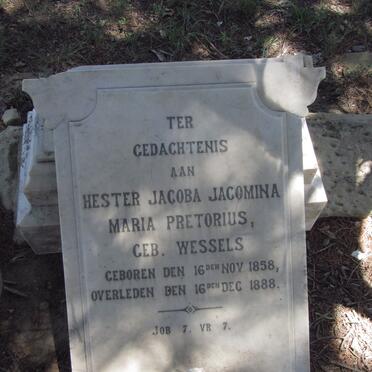 PRETORIUS Hester Jacoba Jacomina Maria nee WESSELS 1858-1888