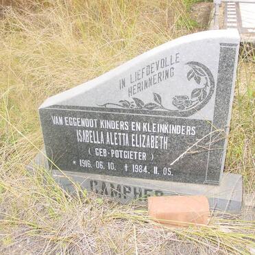 CAMPHER Isabella Aletta Elizabeth nee POTGIETER 1916-1984