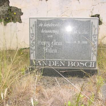 BOSCH Georg Jean Willem, van den 1935-1986