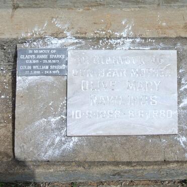 RAWLINGS Olive Mary 1898-1980 :: SPARKS Colin William 1910-1975 &amp; Gladys Annie 1911-1973