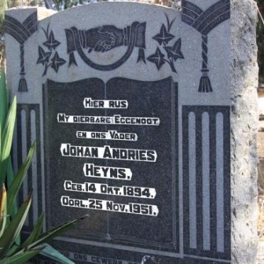 HEYNS Johan Andries 1894-1951