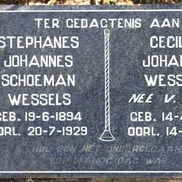 WESSELS Stephanus Johannes Schoeman 1894-1929 &amp; Cecilia Johanna nee V. WYK 1899-1928