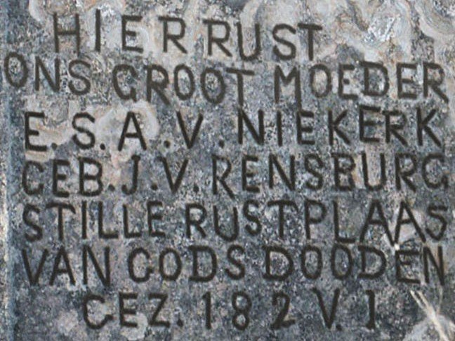 NIEKERK E.S.A., V. nee J.V. RENSBURG 