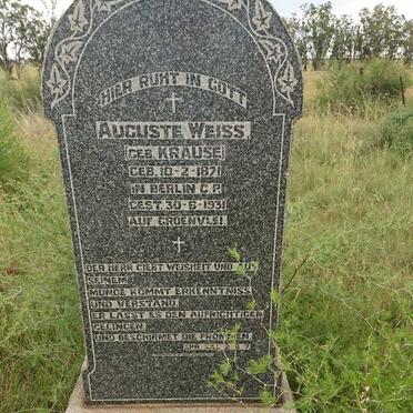 WEISS Auguste nee KRAUSE 1871-1931