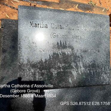 D'ASSONVILLE Martha nee GROVE 1886-1934 _3