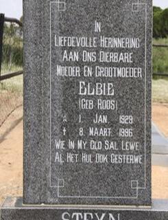 STEYN Elbie nee ROOS 1929-1996