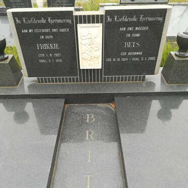 BRITS Frikkie 1927-1976 &amp; Bets BORNMAN 1924-2005