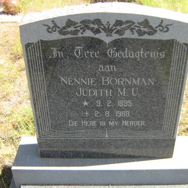 BORNMAN Judith M.U. 1895-1968