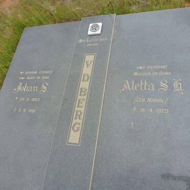BERG Johan S., v.d. 1923-1991 &amp; Aletta S.H. NORVAL 1923-