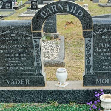 BARNARD Adam Johannes Cornelis Willem 1882-1958 &amp;  Petronella Jacoba Johanna  JOUBERT 1892-1960