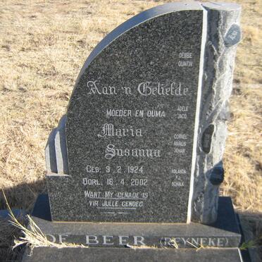 BEER Maria Susanna, de nee REYNEKE 1924-2002