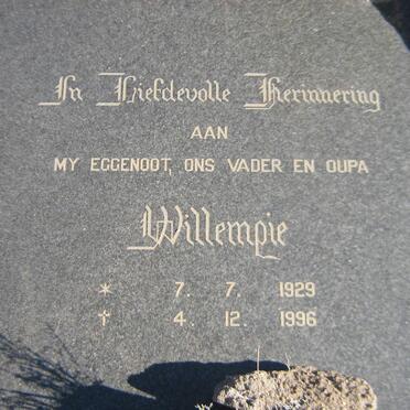 BERGEN Willempie, van  1929-1996