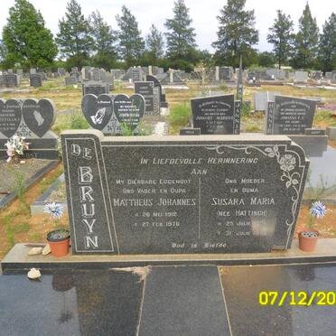 BRUYN Mattheus Johannes, de 1912-1976 &amp; Susara Maria HATTINGH 1921-1979