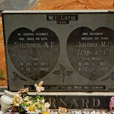 BARNARD Stephanus A.F. 1927-1989 &amp;  Johanna M.P. MAREE 1933-2005