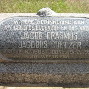 COETZER Jacob Erasmus Jacobus 1905-1958 &amp; Martha Susanna 1904-1963