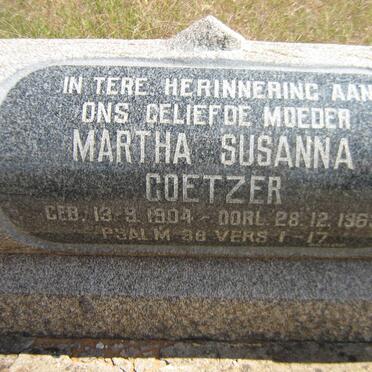 COETZER Jacob Erasmus Jacobus 1905-1958 &amp; Martha Susanna 1904-1963 