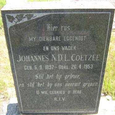 COETZEE Johannes N.D.L. 1892-1953