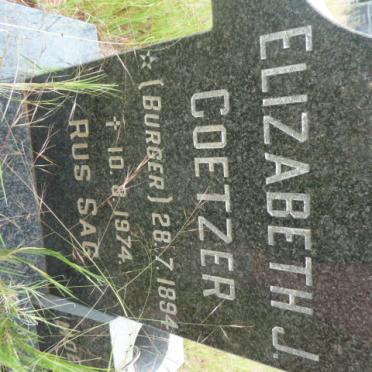 COETZER Elizabeth J. nee BURGER 1894-1974