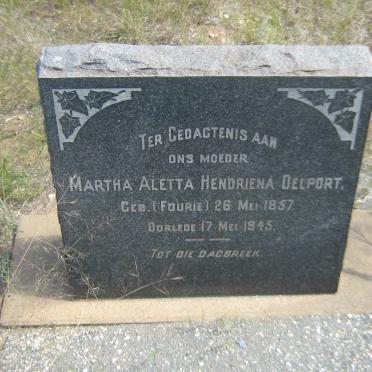 DELPORT Martha Aletta Hendriena nee FOURIE 1857-1945