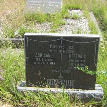 ERASMUS Adriaan J. 1895-1989 &amp; Helena C. VAN WYK 1895-1983