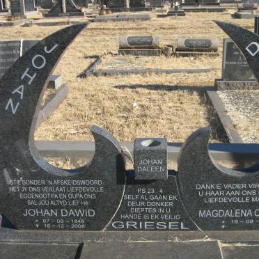 GRIESEL Johan Dawid 1948-2008 &amp; Magdalena Carolina 1951-