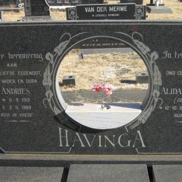 HAVINGA Andries 1913-1989 &amp; Alida Elizabeth MEYER 1923-