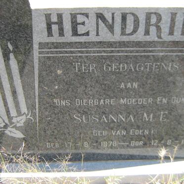 HENDRIKZ Susanna M.E. nee VAN EDEN 1878-1968