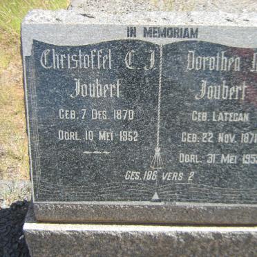 JOUBERT Christoffel C.J. 1870-1952 &amp; Dorothea M. LATEGAN 1871-1959