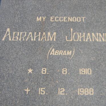 JOUBERT Abraham Johannes 1910-1988