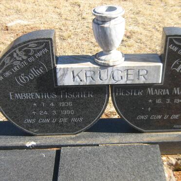 KRUGER Embrentius Fischer 1936-1990 &amp; Hester Maria Magdalena 1944-