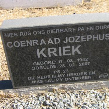 KRIEK Coenraad Jozephus 1942-2007