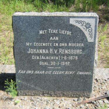 RENSBURG Johanna H., v. nee ALBERTS 1879-1942