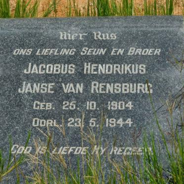 RENSBURG Jacobus Hendrikus, Janse van 1904-1944