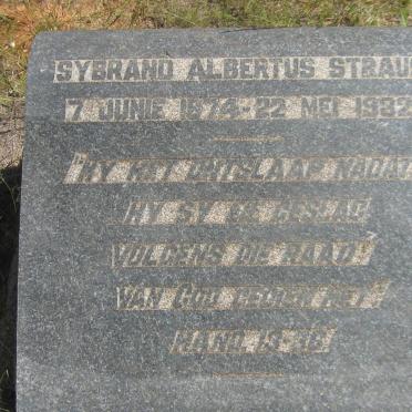 STRAUSS Sybrand Albertus 1874-1932