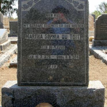 TOIT Martha Sophia nee DU PLESSIS, du 1878-1954
