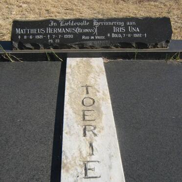 TOERIEN Mattheus Hermanus 1921-1990 &amp; Iris Una BOLD 1922-